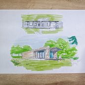 Meu projeto do curso: Ilustração artística de arquitetura à mão livre. Architecture, Pencil Drawing, and Architectural Illustration project by pettersoncarvalho9 - 10.22.2022