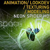 SpaceHD NEON Spider. Advertising, Motion Graphics, 3D Animation, 3D Design, 3D Modeling, VFX, Art Direction, and Photographic Lighting project by Marcelo Souza aka Kumodot - 10.23.2022