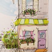 Cafe sketch. Traditional illustration project by Laura Wilson - 10.23.2022