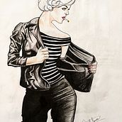 Meu projeto do curso: Ilustração de uma pin-up com técnicas tradicionais. Traditional illustration, Fine Arts, Painting, Pencil Drawing, and Drawing project by João Paulo Bastos Ramos - 11.15.2021