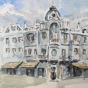 My project for course: Architectural Sketching with Watercolor and Ink. Sketching, Drawing, Watercolor Painting, Architectural Illustration, Sketchbook & Ink Illustration project by Mircea G - 10.24.2022