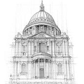 Saint Paul's Cathedral, London. Traditional illustration, Architecture, Architectural Illustration, Drawing, Ink Illustration, and Fine Arts project by Luke Adam Hawker - 10.24.2022