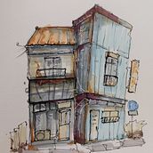 Il mio progetto del corso: Disegno architettonico espressivo con pennarelli colorati. Sketching, Drawing, Architectural Illustration, Sketchbook & Ink Illustration project by Simona Soldera - 10.24.2022