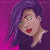 Purple Portrait. Un projet de Illustration numérique, Dessin de portrait , et Dessin numérique de Tess Cross - 05.09.2022