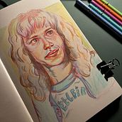 Mein Abschlussprojekt für den Kurs: Lebendiges Porträtzeichnen mit Buntstiften. Un proyecto de Dibujo, Dibujo de Retrato, Sketchbook y Dibujo con lápices de colores de Anny - 25.10.2022