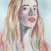 My project for course: Artistic Portrait with Watercolors. Fine Arts, Painting, Watercolor Painting, and Portrait Drawing project by pat - 10.25.2022