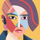 My project for course: Geometric Portraits with Procreate. Un proyecto de Ilustración tradicional e Ilustración digital de Ridho Indrianto - 24.10.2022