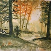 My project for course: Dreamy Watercolor Landscapes: Paint with Light . Pictura și Pictură în acuarelă de Magda Cieslak - 10.23.2022
