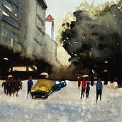 My project for course: Urban Landscapes in Watercolor. Un progetto di Belle arti, Pittura ad acquerello e Illustrazione architettonica di Alicja Jodko-Haupa - 26.10.2022