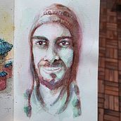 My project for course: Artistic Portrait with Watercolors. Un progetto di Belle arti, Pittura, Pittura ad acquerello e Disegno di ritratti di Lorenzo - 26.10.2022