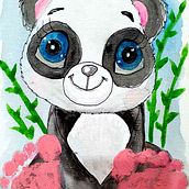 Panda baby foots. Traditional illustration project by Vania Borisova - 10.26.2022