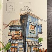 My project for course: Expressive Architectural Sketching with Colored Markers. Un progetto di Bozzetti, Disegno, Illustrazione architettonica, Sketchbook e Illustrazione con inchiostro di noah78043 - 26.10.2022