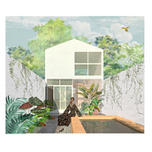 Mi proyecto del curso: Representación gráfica de proyectos arquitectónicos. Un progetto di Architettura, Graphic design, Architettura d'interni, Interior design, Paesaggismo, Collage, Architettura digitale e Illustrazione architettonica di Anaïs Suam - 27.10.2022