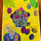 My project for course: Illustrating Nature: A creative exploration: Passion-fruit. Traditional illustration project by Melanie See - 10.28.2022
