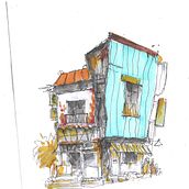 Architectural sketch, final project. Sketching, Drawing, Architectural Illustration, Sketchbook & Ink Illustration project by Hamza Hashim - 10.26.2022
