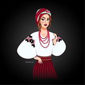 Ukrainian Costume. Projekt z dziedziny Trad, c i jna ilustracja użytkownika Nataliia Ocheretniuk - 29.10.2022