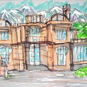 Mi proyecto del curso: Dibujo arquitectónico expresivo con marcadores de colores. Un proyecto de Bocetado, Dibujo, Ilustración arquitectónica, Sketchbook e Ilustración con tinta de Daniel Alberto Tello - 30.10.2022