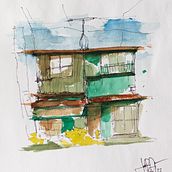 My project for course: Expressive Architectural Sketching with Colored Markers. Sketching, Drawing, Architectural Illustration, Sketchbook & Ink Illustration project by jettrobin_andres - 10.29.2022