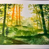 My project for course: Dreamy Watercolor Landscapes: Paint with Light. Painting, and Watercolor Painting project by Jane Turner - 10.30.2022