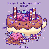 Donut Cat . Traditional illustration, and Digital Illustration project by Gabriel Dos Santos - 06.30.2022