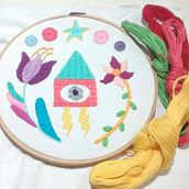 Mi proyecto del curso: Bordado contemporáneo con puntos tradicionales mexicanos. Artesanato, Bordado, Tecido, e Design têxtil projeto de jessysanchezm - 30.10.2022
