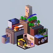 São Paulo / USP diorama. Un progetto di Illustrazione tradizionale e Modellazione 3D di Ricardo Pitta - 23.10.2022