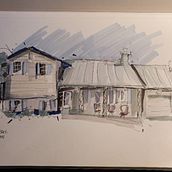 My project for course: Expressive Architectural Sketching with Colored Markers. Sketching, Drawing, Architectural Illustration, Sketchbook & Ink Illustration project by Marcus Wells - 10.30.2022