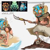 warrior mask. Traditional illustration, Design, Concept Art, and Character Design project by Naama Miller - 11.01.2022