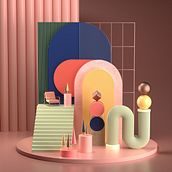 My project for course: Creating 3D Compositions in Cinema 4D. Un progetto di 3D, Illustrazione digitale, Modellazione 3D e Progettazione 3D di Gökçen Öztürk - 30.10.2022