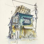 My first watercolor project after the course: Expressive Architectural Sketching with Colored Markers . % clat_21 tarafından hazırlanan Eskiz çizimi, Çizim, Mimari İllüstras, on, Eskiz defteri, Mürekkep İllüstras, Ve onu projesi - 10.31.2022