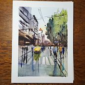 Mon projet du cours : Paysages urbains à l’aquarelle. Un projet de Beaux Arts, Aquarelle et Illustration architecturale de andrea_nail - 26.09.2022
