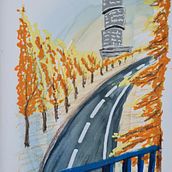 Mein Abschlussprojekt für den Kurs: Moderne Urban Sketching-Techniken in Mixed Media . Ilustrasi tradisional, Lukisan & Ilustrasi Arsitektur proyek oleh Renate - 11.01.2022