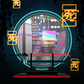 Night City 2077 Ein Projekt aus dem Bereich Traditionelle Illustration, Vektorillustration, Digitale Illustration und Digitales Design von Kevin Cogan - 01.11.2022