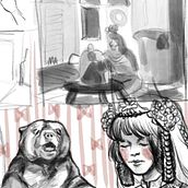 BEAR BRIDE for Fantastical Illustrations with Procreate. Een project van Traditionele illustratie, Digitale illustratie y Digitale tekening van Neda Yankova - 30.10.2022