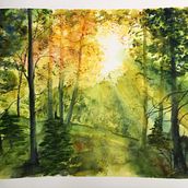 My project for course: Dreamy Watercolor Landscapes: Paint with Light Ein Projekt aus dem Bereich Malerei und Aquarellmalerei von Béatrice Ledermann - 02.11.2022