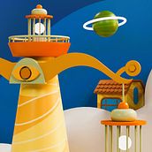 Mon projet du cours : Modélisation d'un monde 3D coloré sur Cinema 4D et Arnold. 3D, Digital Illustration, 3D Modeling, and 3D Design project by Abirel Mo - 11.03.2022