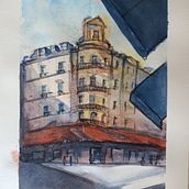 Mój projekt z kursu: Rysunek architektoniczny akwarelą i tuszem. Sketching, Drawing, Watercolor Painting, Architectural Illustration, Sketchbook & Ink Illustration project by 4ever_dampt - 11.03.2022