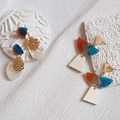 Resin Jewelry Earrings with recycle old jewelry. Design de acessórios, Artesanato, Design de joias, e DIY projeto de Neco Lee - 01.10.2022