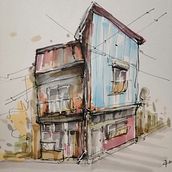 Mój projekt z kursu: Rysunek architektoniczny: kolor i artystyczna ekspresja. Projekt z dziedziny Sketching,  R, sunek,  R, sunek architektoniczn, Sketchbook,  R i sunek atramentem użytkownika Patrycja Zielinska-Biesek - 03.11.2022