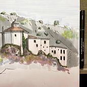 Ermita de san saturio. Traditional illustration project by Fernando Abeijón Martínez - 11.04.2022