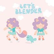 My project for course: Kawaii Character Creation in 3D with Blender . Traditional illustration, Character Design, Digital Illustration, 3D Modeling, and Manga project by Arielle Polinger - 11.03.2022