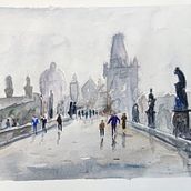 Mi proyecto del curso: Paisajes urbanos en acuarela. Fine Arts, Watercolor Painting, and Architectural Illustration project by Luis Serrano - 11.04.2022
