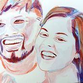 Portrait of a couple . Portrait Drawing, Watercolor Painting, and Naturalistic Illustration project by Anne Schwarz - 11.02.2022