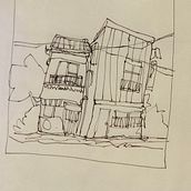 Mon projet du cours : Esquisses d'architecture expressives aux feutres de couleur. Sketching, Drawing, Architectural Illustration, Sketchbook & Ink Illustration project by colibrius - 10.30.2022