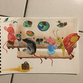 Mon projet : le repas d’automne des amis. Traditional illustration, Sketching, Creativit, Drawing, Watercolor Painting, and Sketchbook project by Laureline - 11.05.2022