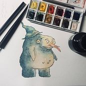 Il mio progetto del corso: Character design espressivo con acquerelli e pennino. Un proyecto de Ilustración tradicional, Diseño de personajes, Pintura, Bocetado, Dibujo, Pintura a la acuarela, Stor, telling, Dibujo artístico, Ilustración infantil y Narrativa de veronica_satta94 - 05.11.2022