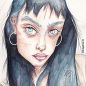 Retrato Alice Vink en acuarela. Projekt z dziedziny Tradycyjna ilustracja użytkownika Luis Gerardo García - 07.11.2022