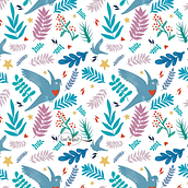 Mon projet du cours : Illustration numérique de motifs inspirés de la faune et la flore. Traditional illustration, Pattern Design, Drawing, Digital Illustration, and Botanical Illustration project by Roxane Marie Galliez - 11.07.2022