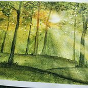 Mój projekt z kursu: Oniryczne pejzaże akwarelą: maluj światłem . % ald_ona tarafından hazırlanan Tablo, Sulubo, Ve a Resim projesi - 11.07.2022