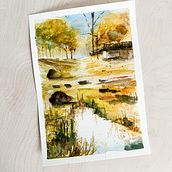 Mein Abschlussprojekt für den Kurs: Natürliche Aquarelllandschaften. Fine Arts, Painting, and Watercolor Painting project by Franziska - 11.07.2022